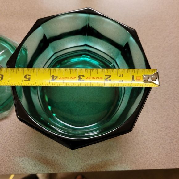 Indiana Green glass candy dish with lid - Picture 6 of 8